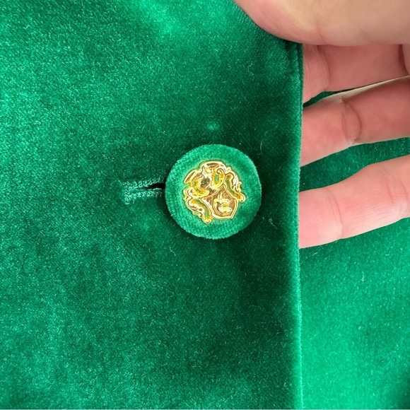 Zara LIMITED EDITION bloggers favorite emerald Green Velvet Blazer,size XS - Picture 7 of 16